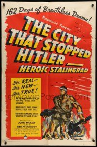 3j171 CITY THAT STOPPED HITLER style A 1sh '43 heroic Stalingrad, made when we loved the Russians!