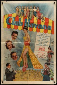 3j178 CLUB HAVANA 1sh '45 directed by Edgar Ulmer, Tom Neal & sexy senorita!