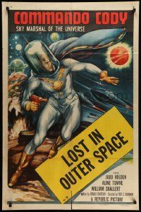 3j184 COMMANDO CODY chapter 11 1sh '53 Sky Marshal of the Universe, cool art, Lost in Outer Space!