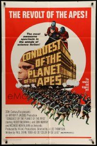 3j186 CONQUEST OF THE PLANET OF THE APES 1sh '72 Roddy McDowall, Murray, the revolt of the apes!