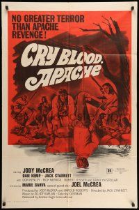 3j193 CRY BLOOD APACHE 1sh '70 Jody McCrea, artwork of Apache Native Americans!