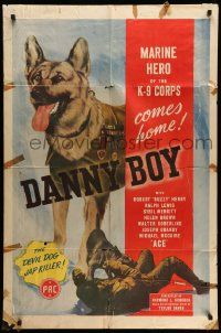 3j204 DANNY BOY 1sh '46 U.S. Marine K-9 Corps German Shepherd dog hero in uniform!