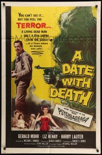 3j208 DATE WITH DEATH 1sh '59 you can't see it, but you can feel TERROR in shocking PsychoRama!