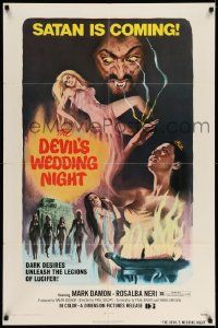 3j231 DEVIL'S WEDDING NIGHT 1sh '73 art of naked countess who bathed in 600 virgins' blood!