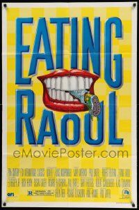 3j266 EATING RAOUL style B 1sh '82 classic Paul Bartel black comedy, great foot-in-mouth art!