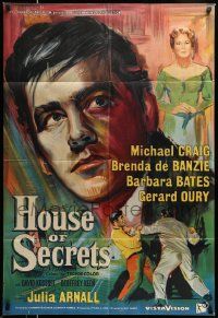 3j427 HOUSE OF SECRETS English 1sh '56 artwork of Michael Craig, directed by Guy Green!
