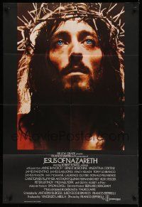 3j456 JESUS OF NAZARETH English 1sh '77 Franco Zeffirelli, Robert Powell in crown of thorns!