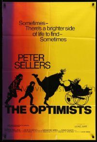 3j649 OPTIMISTS English 1sh '73 cool different artwork of Peter Sellers, Marjorie Yates!