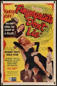 3j301 FINGERPRINTS DON'T LIE 1sh '51 what sexy bad girl Syra Marty did to love was a crime!