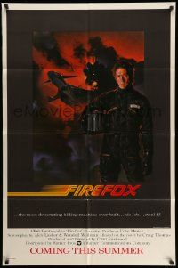 3j303 FIREFOX advance 1sh '82 cool Charles deMar art of killing machine, Clint Eastwood!