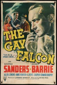 3j337 GAY FALCON style A 1sh '41 George Sanders, Wendy Barrie & Nina Vale, 1st of the series!