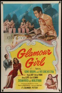 3j356 GLAMOUR GIRL 1sh '48 great image of Gene Krupa & His Orchestra + sexy Virginia Grey!