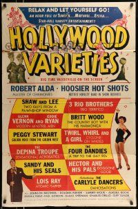 3j421 HOLLYWOOD VARIETIES style A 1sh '50 Big Time Vaudeville with 14 top ranking acts!