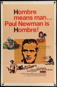 3j422 HOMBRE 1sh '66 Paul Newman, Martin Ritt, Fredric March, it means man!