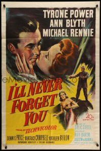 3j437 I'LL NEVER FORGET YOU 1sh '51 Tyrone Power travels back in time to meet Ann Blyth!