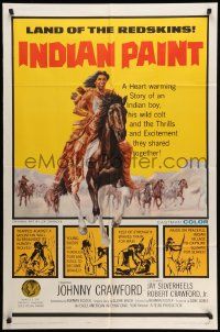3j442 INDIAN PAINT 1sh '65 Jay Silverheels, Native American Johnny Crawford on horse as Nishko!