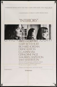 3j444 INTERIORS style B 1sh '78 Diane Keaton, Mary Beth Hurt, directed by Woody Allen!