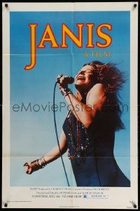 3j451 JANIS 1sh '75 great image of Joplin singing into microphone by Jim Marshall, rock & roll!
