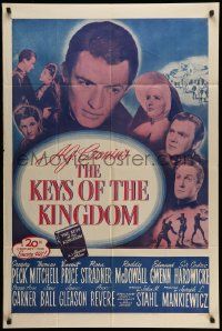 3j472 KEYS OF THE KINGDOM 1sh R54 Gregory Peck, nun Rosa Stradner, Vincent Price!