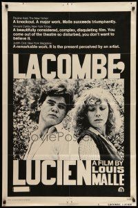 3j484 LACOMBE LUCIEN 1sh '74 Louis Malle, Pierre Blaise, French WWII Resistance, cool art!
