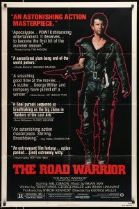 3j534 MAD MAX 2: THE ROAD WARRIOR style B 1sh '82 George Miller, Mel Gibson returns as Mad Max!