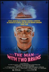 3j550 MAN WITH TWO BRAINS 1sh '83 wacky world famous surgeon Steve Martin performs brain surgery!