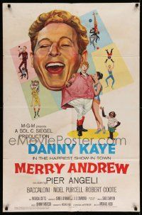 3j575 MERRY ANDREW 1sh '58 art of laughing Danny Kaye, Pier Angeli & chimp!