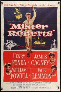 3j582 MISTER ROBERTS 1sh '55 Henry Fonda, James Cagney, William Powell, Jack Lemmon, John Ford