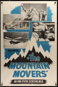 3j591 MOUNTAIN MOVERS style A 1sh '53 An RKO-Pathe Screenliner, cool different images, helicopter!