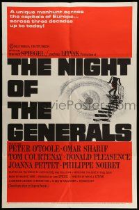 3j625 NIGHT OF THE GENERALS style B 1sh '67 World War II officer Peter O'Toole, different eye art!
