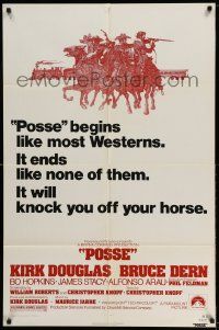 3j682 POSSE 1sh '75 Kirk Douglas, it begins like most westerns but ends like none of them!