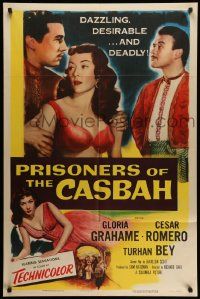 3j688 PRISONERS OF THE CASBAH 1sh '53 dazzling, desirable & deadly sexy Gloria Grahame!
