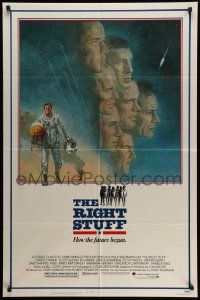 3j719 RIGHT STUFF 1sh '83 great Tom Jung montage art of the first NASA astronauts!