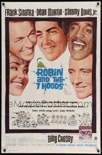 3j723 ROBIN & THE 7 HOODS 1sh '64 Frank Sinatra, Dean Martin, Sammy Davis, Bing Crosby, Rat Pack!