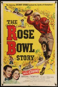 3j734 ROSE BOWL STORY 1sh '52 Vera Miles, football quarterback Marshall Thompson in uniform!