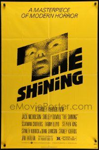 3j770 SHINING 1sh '80 Stephen King & Stanley Kubrick, Jack Nicholson, iconic art by Saul Bass!