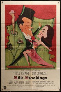 3j779 SILK STOCKINGS 1sh '57 art of Fred Astaire & Cyd Charisse by Jacques Kapralik!