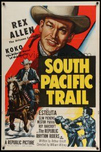 3j803 SOUTH PACIFIC TRAIL 1sh '52 Arizona Cowboy Rex Allen & Koko, Miracle Horse of the Movies!