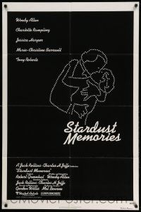 3j819 STARDUST MEMORIES 1sh '80 directed by Woody Allen, constellation art by Burt Kleeger!