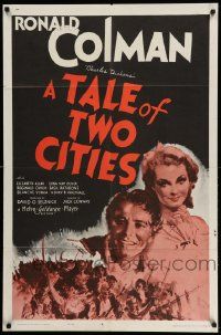 3j857 TALE OF TWO CITIES 1sh R62 Ronald Colman, Elizabeth Allan, written by Charles Dickens!