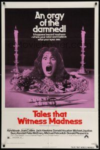 3j859 TALES THAT WITNESS MADNESS 1sh '73 wacky screaming head on food platter color horror image!