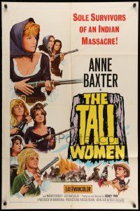 3j860 TALL WOMEN 1sh '66 Anne Baxter is one of the sole survivors of an Indian massacre!