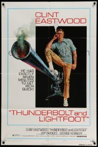 3j888 THUNDERBOLT & LIGHTFOOT style C 1sh '74 art of Clint Eastwood with HUGE gun by McGinnis!