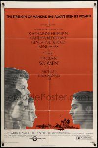 3j920 TROJAN WOMEN 1sh '71 Katharine Hepburn, Michael Cacoyannis, Vanessa Redgrave!