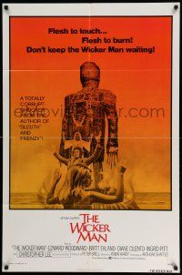 3j972 WICKER MAN 1sh '74 Christopher Lee, Britt Ekland, cult horror classic!