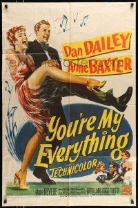 3j994 YOU'RE MY EVERYTHING 1sh '49 full-length art of Dan Dailey & Anne Baxter dancing!