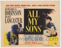 3k089 ALL MY SONS TC '48 Burt Lancaster, Edward G. Robinson, from Arthur Miller's play!