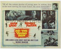 3k091 ALL THE YOUNG MEN TC '60 Alan Ladd & Sidney Poitier deal with race relations in Korean War