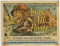 3k106 AWAY ALL BOATS TC '56 Jeff Chandler, the battle cry of the South Pacific!