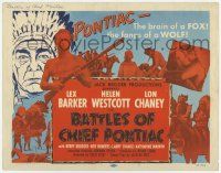 3k116 BATTLES OF CHIEF PONTIAC TC '52 Lex Barker & Native American Indian Lon Chaney Jr.!